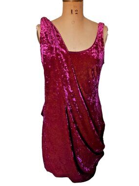 NWT Vintage Y2K Aidan Mattox velvet drape sash raspberry gown dress